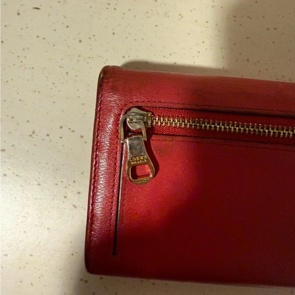 Loewe Cherry Red Leather Wallet - Picture 6 of 15